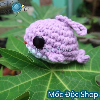 [Có sẵn]Móc khóa len handmade cá voi (nhiều màu)