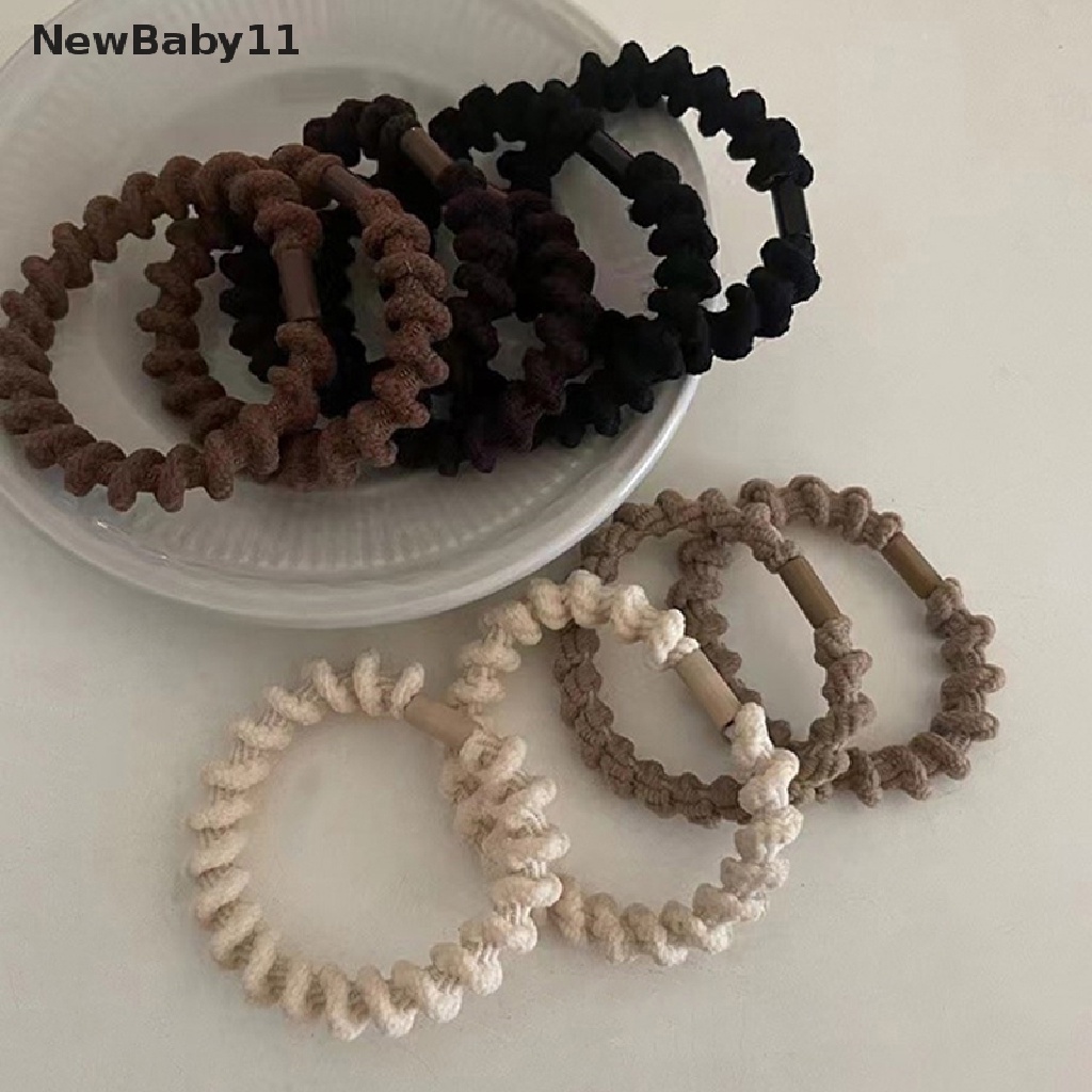 Bộ 10 Dây Buộc Tóc Cao Su Màu Cà Phê Đơn Giản Dành Cho Nữ