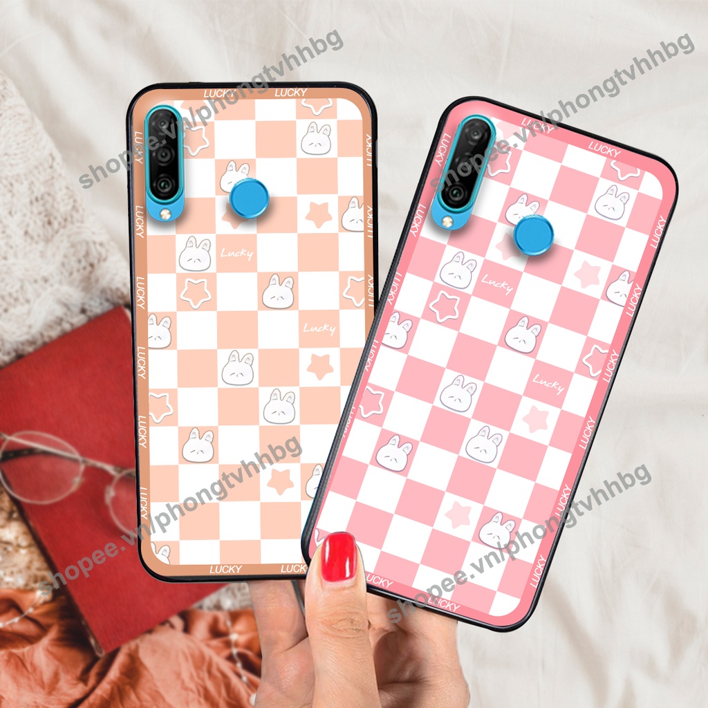 Ốp lưng Huawei Nova 4e / P30 Lite caro mẫu hoa trắng đen cực đẹp cute giá rẻ