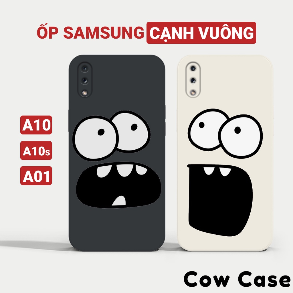 Ốp lưng Samsung A10s, A10, A01 cạnh vuông Cowcase | Vỏ điện thoại SS galaxy bảo vệ camera toàn diện BC8