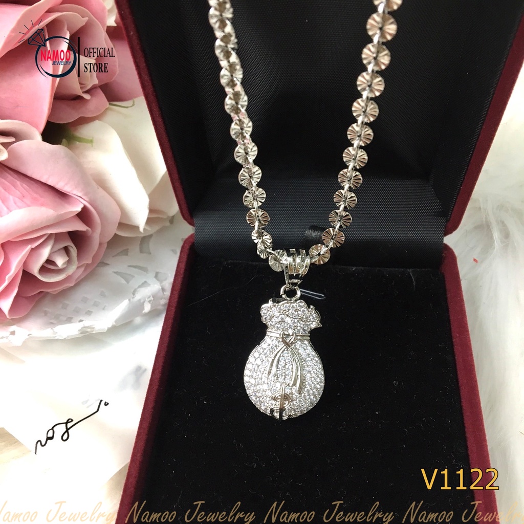 Dây Chuyền V1122 Đính Đá Đẹp Tinh Tế Cho Nữ Namoo Jewelry