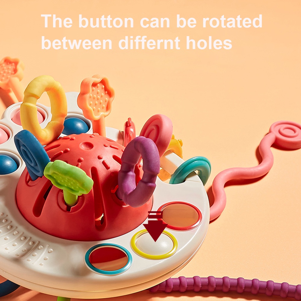 Đồ Chơi Bóng Silicone Kéo Dây Cót Giáo Dục Sớm Cho Bé 0-12 Tháng Tuổi
