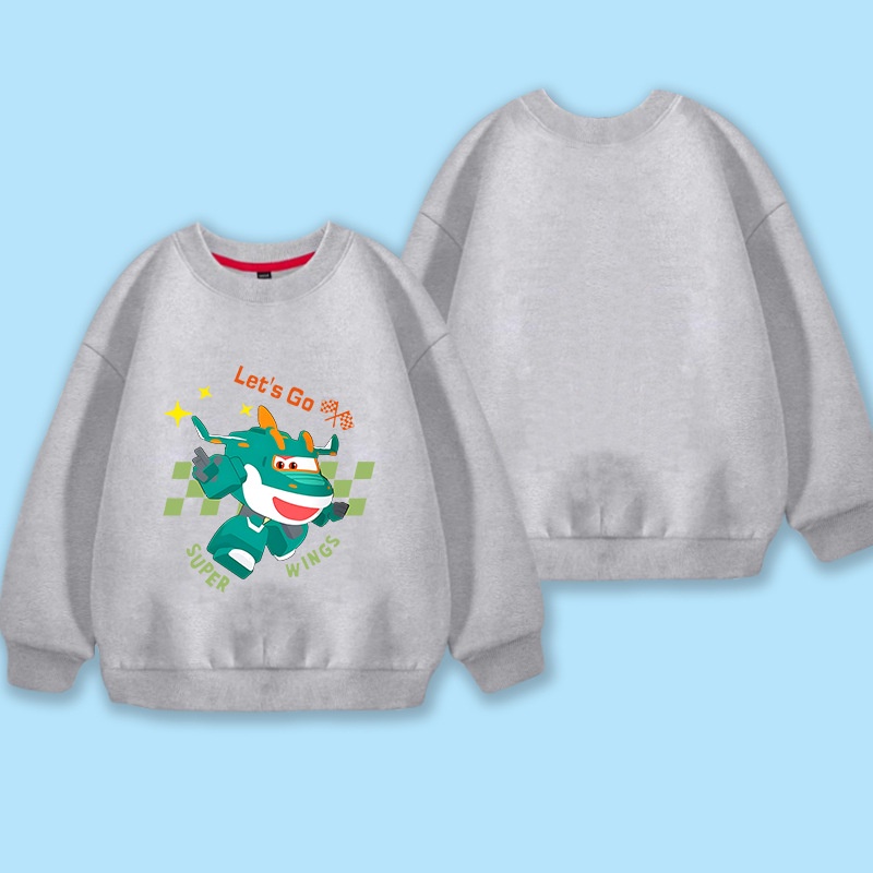 Áo Thun Sweater In Hoạt Hình Super Flying Man Dễ Thương Cho Bé Trai
