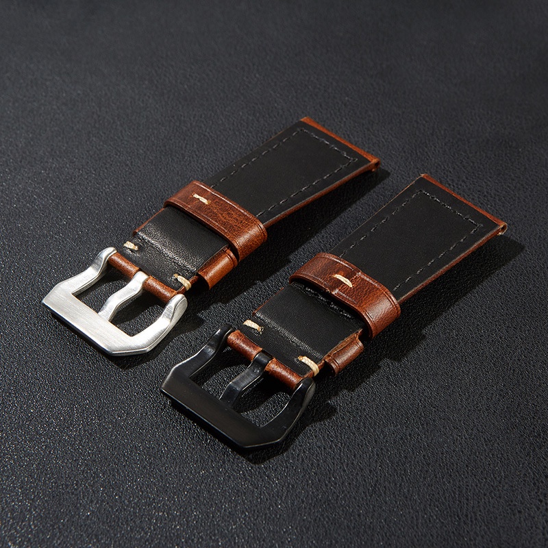 Dây Da Sáp Dầu Phong Cách Ý Cổ Điển Chất Lượng Cao Cho Đồng Hồ Peina Panghai 20mm 24mm 26mm 22mm
