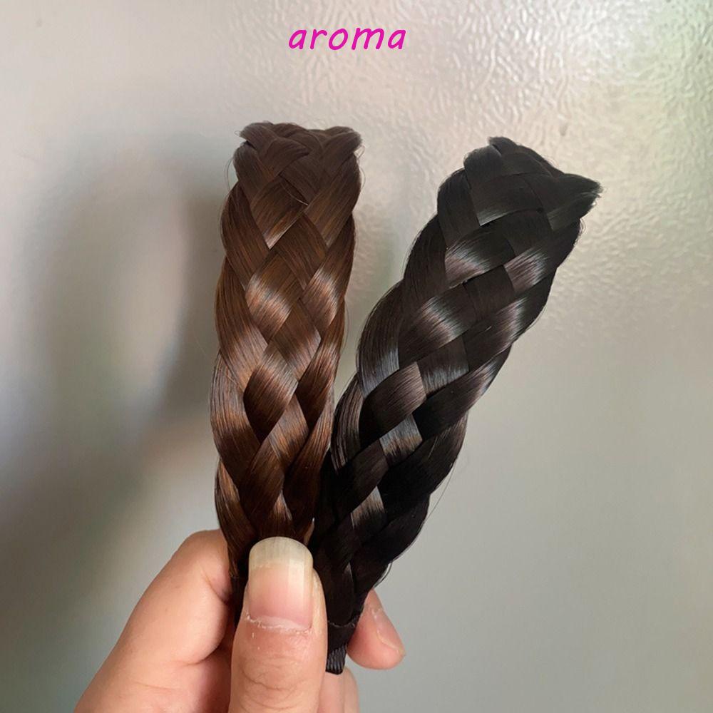 Băng Đô Dạng Tóc Giả Thắt Bím Bản Rộng Chống Trượt Dễ Thương Cho Nữ