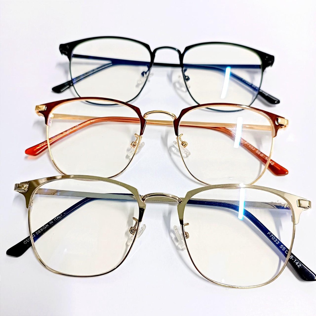 Gọng kính cận 0 độ mặt tròn dành cho nữ kiểu dáng đẹp tặng hộp đựng và khăn lau kính H02
