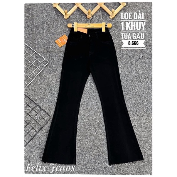 Quần loe tuagau jean giấy co dãn bigsize