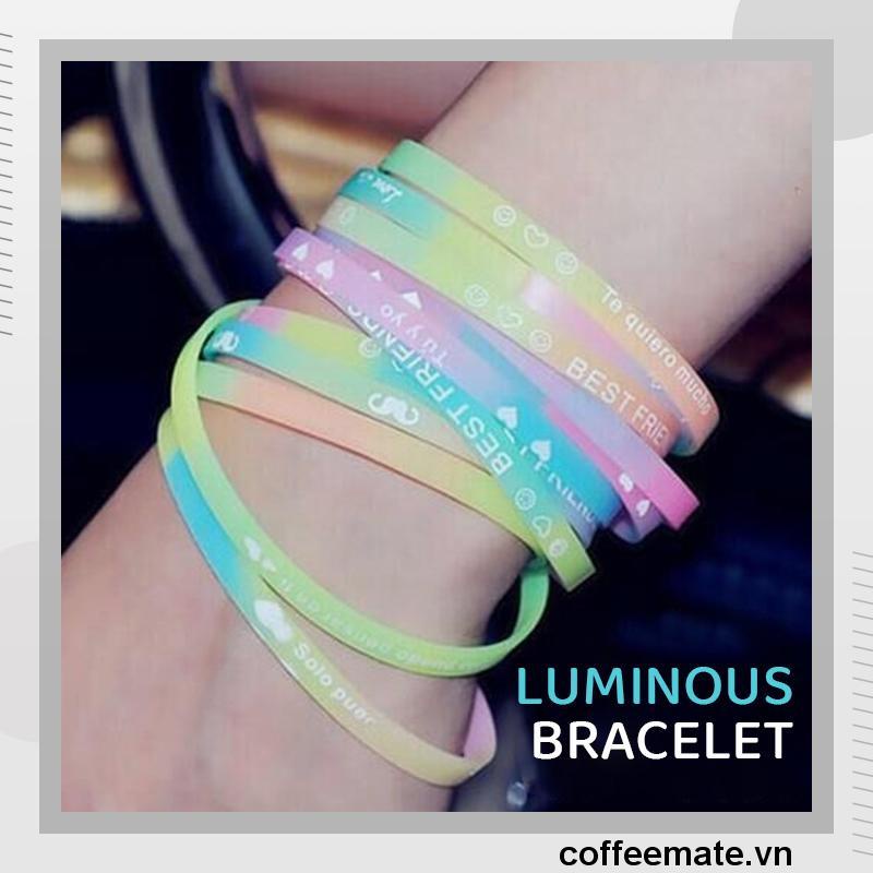 【coffeemate】⚡Vòng Tay Silicone Phát Sáng Trong Bóng Tối Unisex