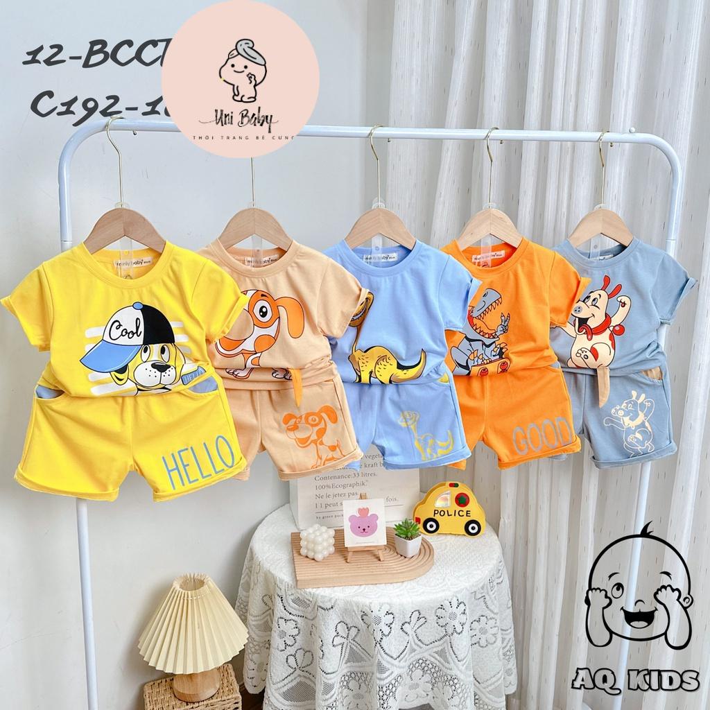 [HOT DEAL] Đồ Bộ Cotton Bé Trai Minly Baby, Hàng Chính Hãng Thiết Kế Nút Trụ Cổ Bẻ Mặc Đi Học, Đi Chơi Uni Baby BCCT7
