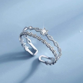 Nhẫn bạc nữ Agape hình vương miện. Nhẫn vương miện bạc freesize