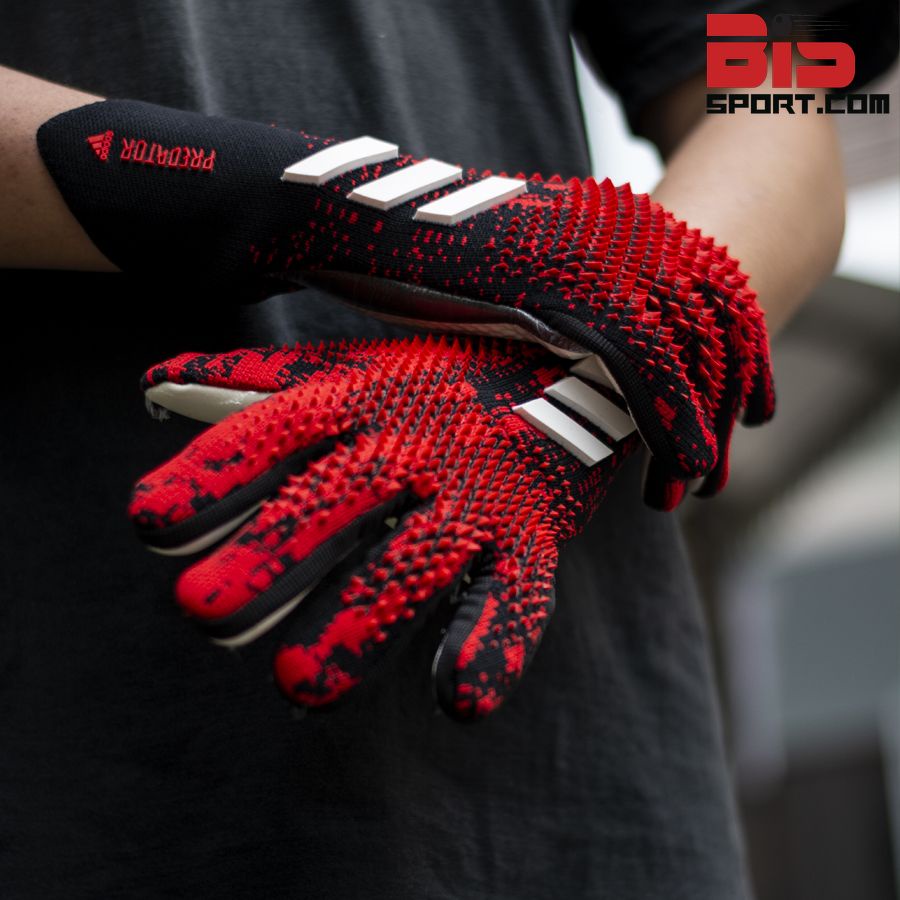 Găng Tay Thủ Môn Chuyên Nghiệp Adidas Predator Loại Gai Cao Cấp - Bắt Bóng Siêu Đỉnh - Màu Đỏ Đen