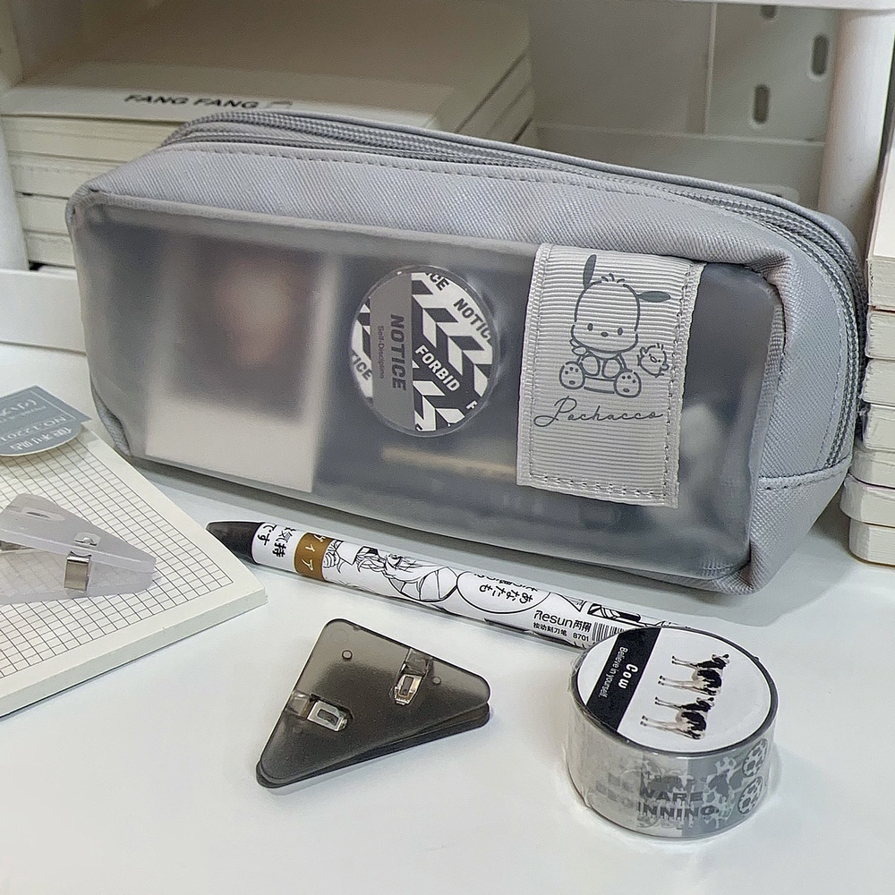 Bóp Hai Lớp Bề Mặt Thô In Họa Tiết Hoạt Hình Dễ Thương Kích Thước Lớn