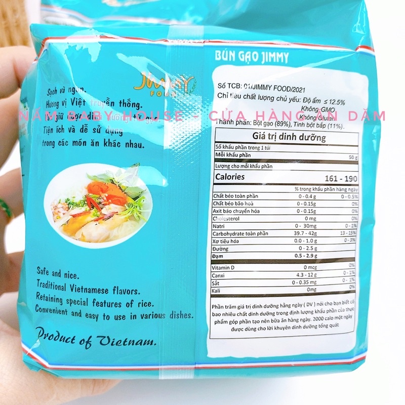 Bún gạo / gạo lứt JIMMY 250gr - bún tươi, bún riêu, bún măng