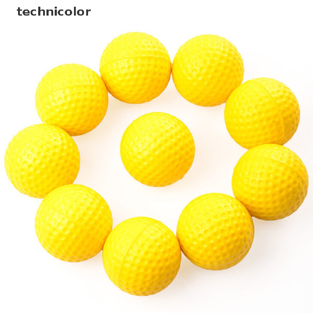 Set 10 Quả Bóng Golf Bằng Nhựa PP Đàn Hồi Màu Vàng