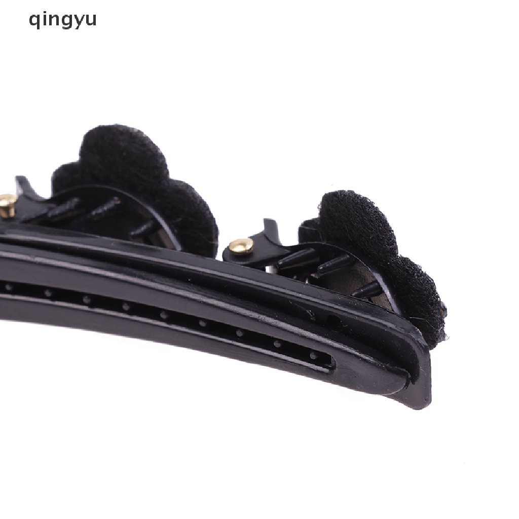 Qingyu Kẹp Tóc Bện Hình Cỏ Bốn Lá Đính Đá Pha Lê