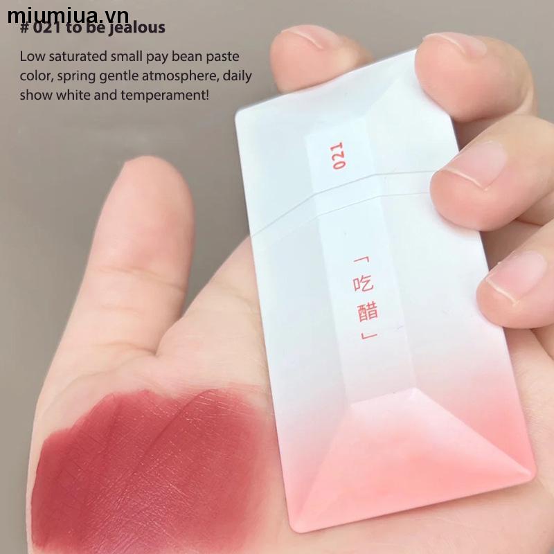 Miumiua💋Son Kem Môi Màu Nhung Lì Kết Cấu Trong Suốt Thẻ Sương Mù Cá Tính Dành Cho Bạn Gái