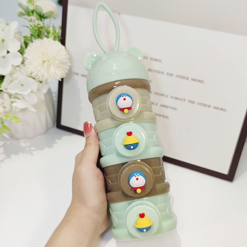 Hộp Đựng Sữa Bột Em Bé Nhiều Tầng Có Tay Cầm Dễ Thương Chống Ẩm 1.4