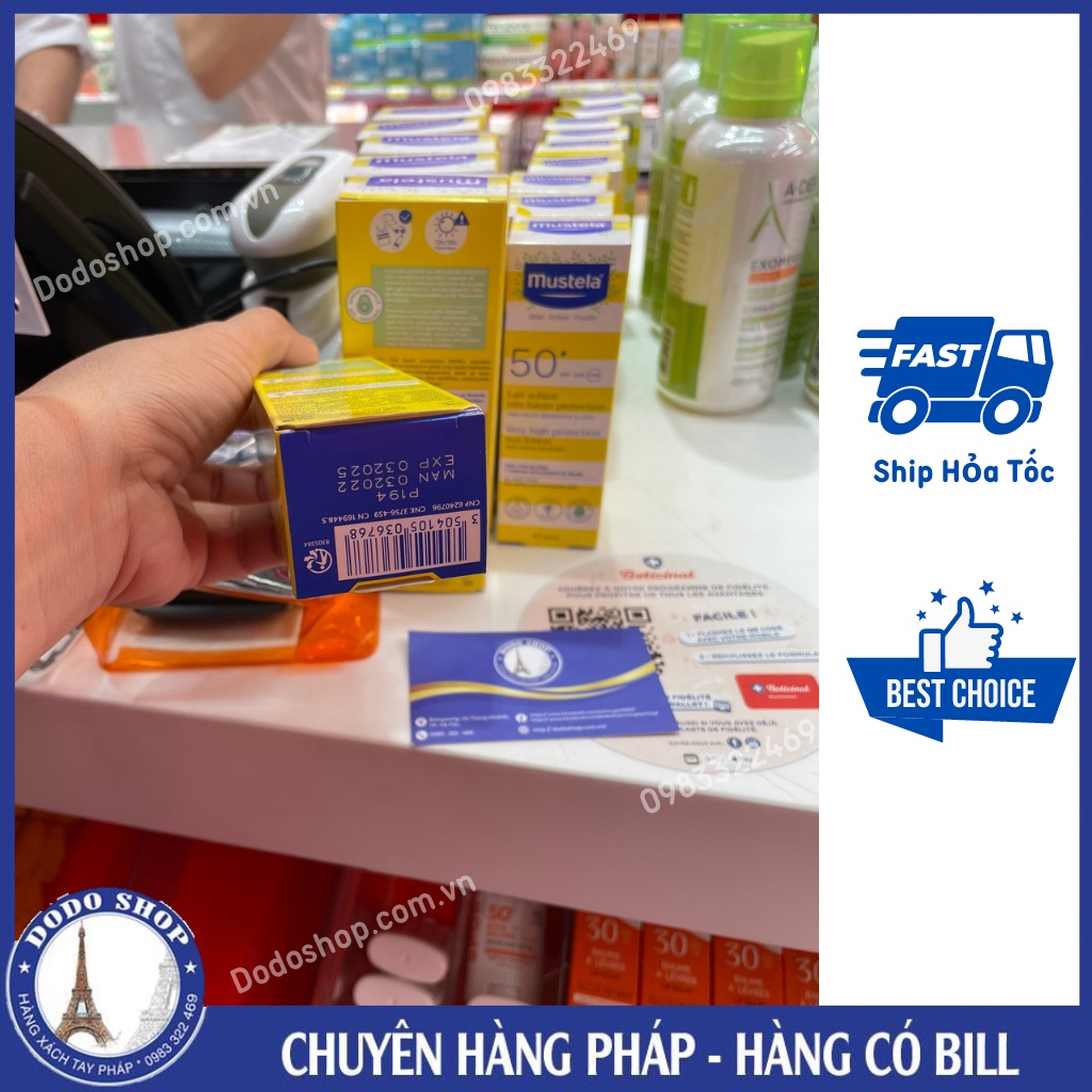 Kem chống nắng trẻ em Mustela 40ml dành cho bé từ sơ sinh, hàng pháp