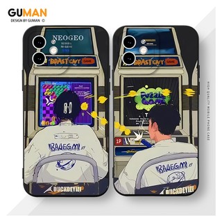 Ốp lưng GUMAN silicon mềm chống bẩn viền vuông độc lạ ngầu cặp đôi dễ thương đẹp nam nữ ngộ nghĩnh Cho iPhone 16 15 14 13 12 11 Pro Max SE 2020 X XR XS 8 7 ip 6S 6 Plus kute XYM1481