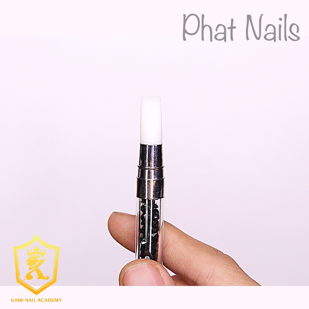 Cây silicon 2 đầu dùng để nắn gel,chà tráng gương cán ki.m cương đen