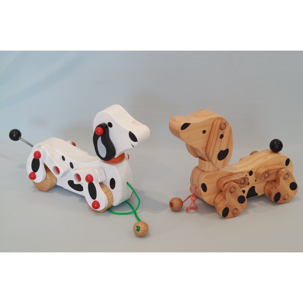 Đồ chơi Gỗ chú chó lắc tai Winwintoys, có bánh xe di chuyển - Hỗ trợ bé nhận biết thế giới động vật