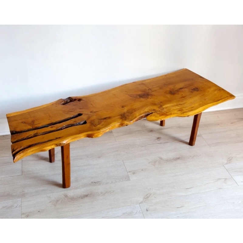 Ghế Băng Dáng Mặt Cắt Thân Cây Màu Nâu Cánh Gián Rộng 30cm