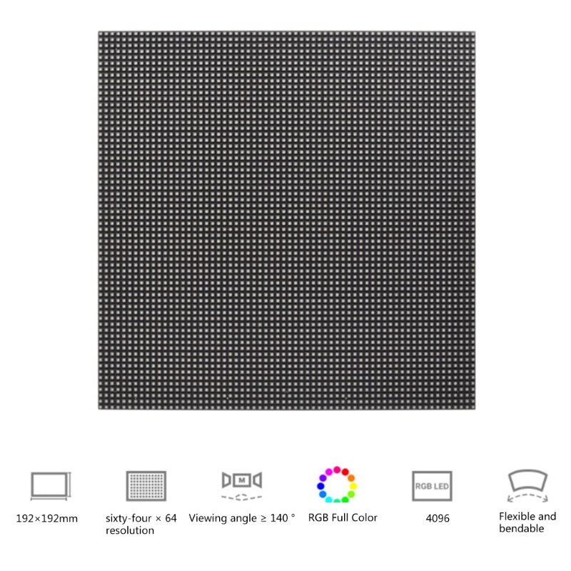 Bảng Mạch Đèn LED Kỹ Thuật Số 3MM RGB 64x64 Chấm Bi Chất Lượng Cao