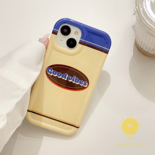 Case For iPhone 14 Pro Max [Cream Edge Good Vibes] Phone Case For iPhone 14 Pro Max Plus 13 12 Mini 11 Aesthetic Ins Newest Fashion Korean Style Retro Classic Cute Cartoon Couple Shockproof Protective TPU Cover Shell