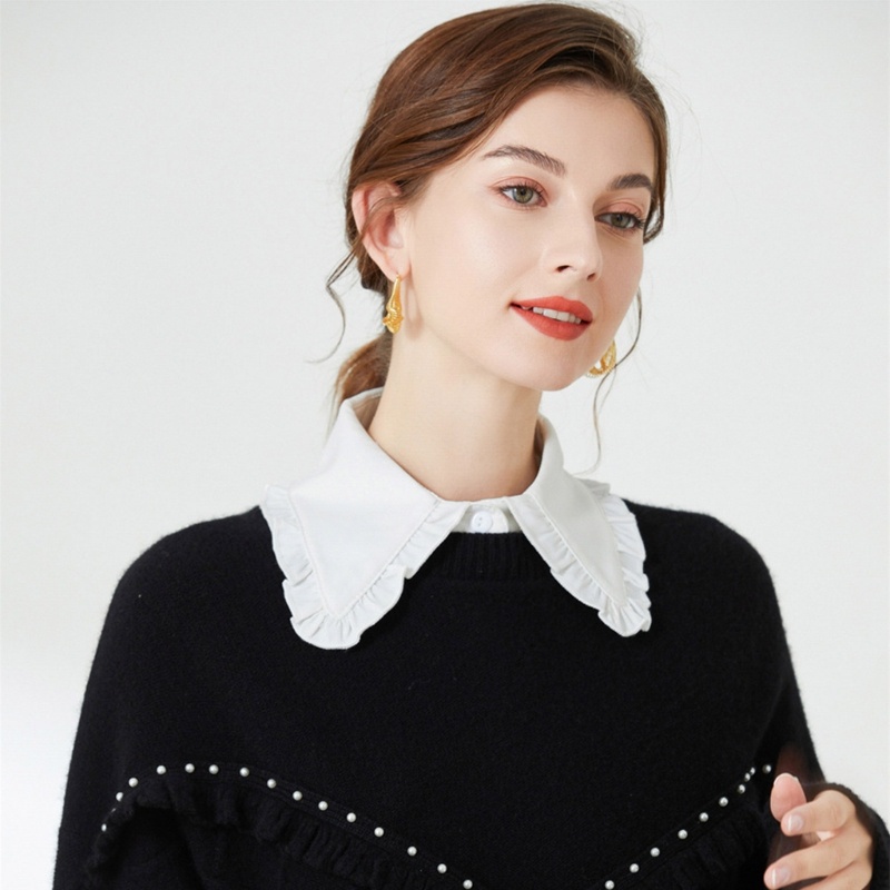 Cổ Áo Rời Cổ Bẻ Giả Nhún Bèo Thời Trang Cho Nữ