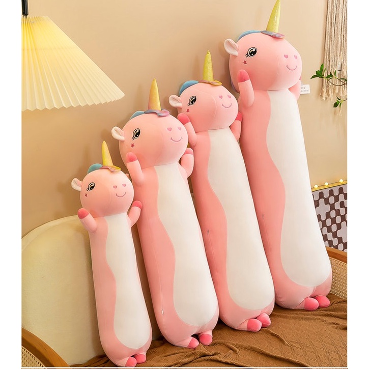 Gấu bông kỳ lân, ngựa một sừng dáng nằm làm gối ôm, đồ chơi, quà tặng cho bé siêu đáng yêu, size 70cm - 130cm