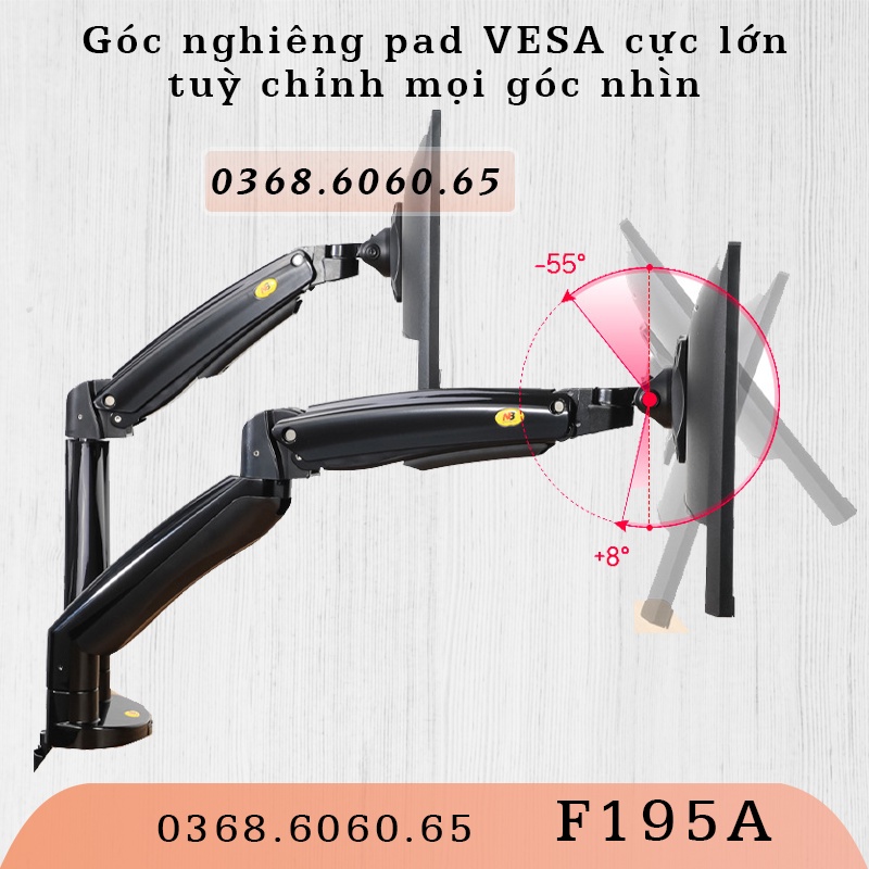 F195A Giá Treo 2 Màn hình máy tính/ / Phiên bản F100A có 2 cánh tay/ Cao cấp hơn #F160 #H180