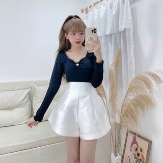Áo thun gân tay dà phối xích