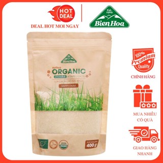 Đường Hữu Cơ Organic/đường Phèn Vàng Thiên Nhiên Biên Hòa Gói 400G chế biến 100% từ cây mía hữu cơ sản xuất tại Lào