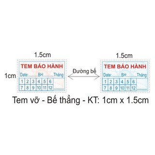 45k/300 Tem vỡ, Tem bảo hành, In + Bế Sẵn, kt 1x1.5cm, HCN , decal niêm phong decal vỡ