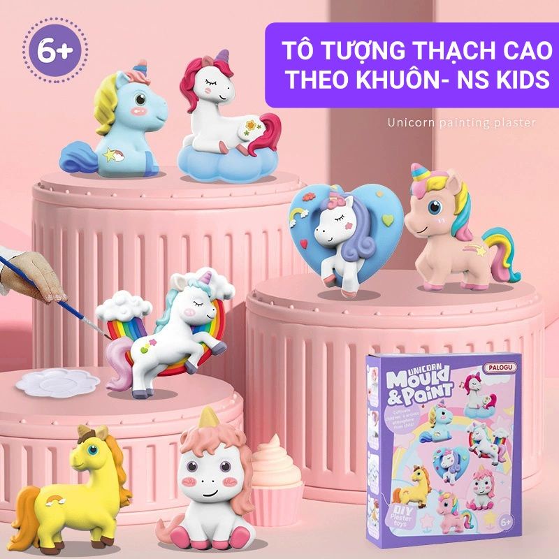 Đồ chơi DIY cho bé tô tượng thạch cao theo khuôn tự làm - Đồ chơi cho trẻ NS Kids