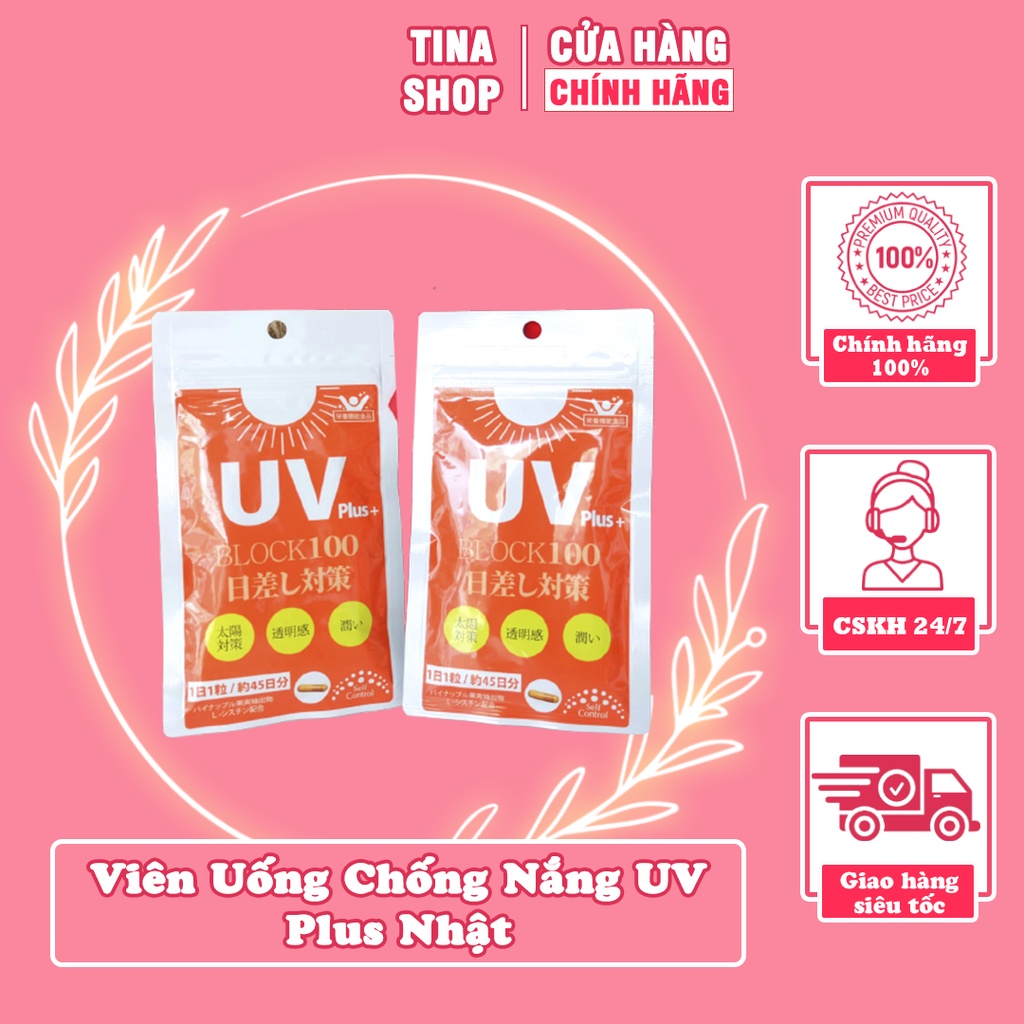 Viên Uống Chống Nắng Tina Japan Mart - Viên Uống Chống Nắng UV Plus Nhật Để Cả Ngày Tự Tin Rong Chơi