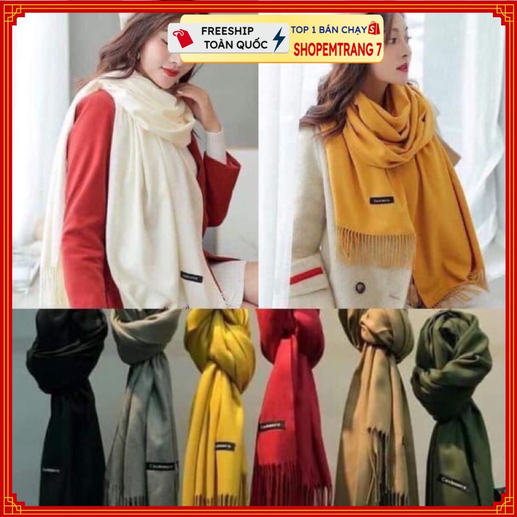Khăng Choàng Cổ FREESHIP Khăn quàng cổ nữ cashmere màu trơn chất len thời trang siều mềm mịn