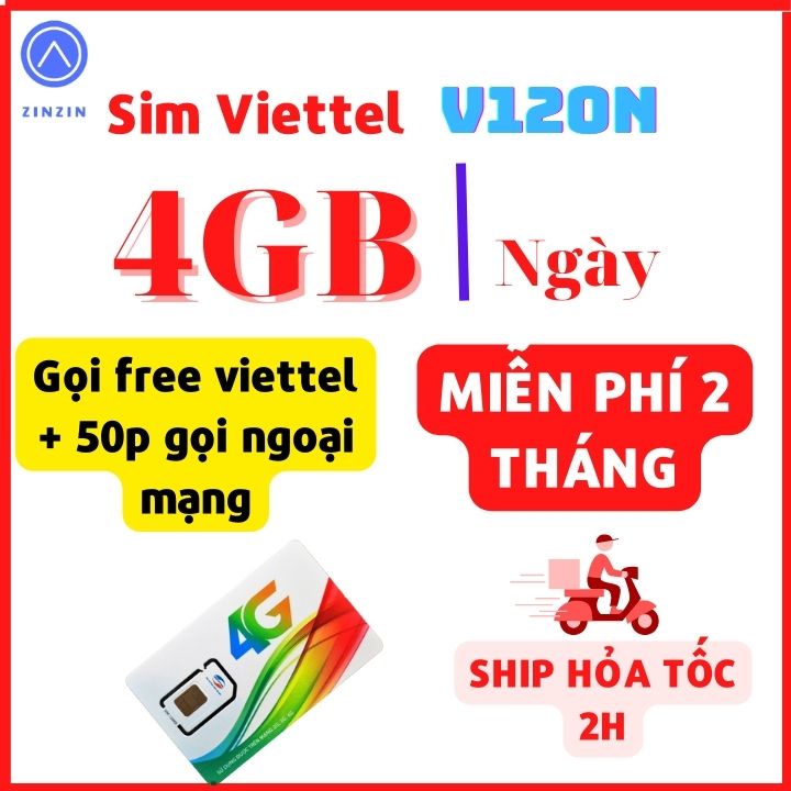 Sim Viettel ST90N/ST60N/V120N/UMAX90 Tặng 4GB 1 Ngày - Gọi Miễn Phí Viettel - Tặng 50p Gọi Ngoại Mạn