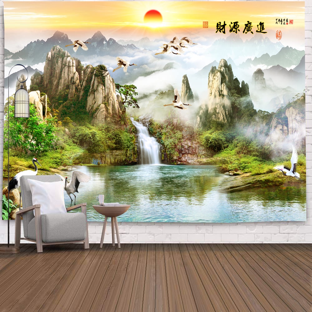 < Chính Hãng Cao Cấp > Tranh Vải Treo Tường Họa Tiết Phong Cảnh Trung Hoa Trang Trí Phông Nền TV / Lễ Hội / Văn Phòng / Phòng Khách Tùy Chỉnh Phong Cách Bắc Âu Phụ Kiện Trang Trí Phòng Ngủ Hình Động Vật Dễ Thương