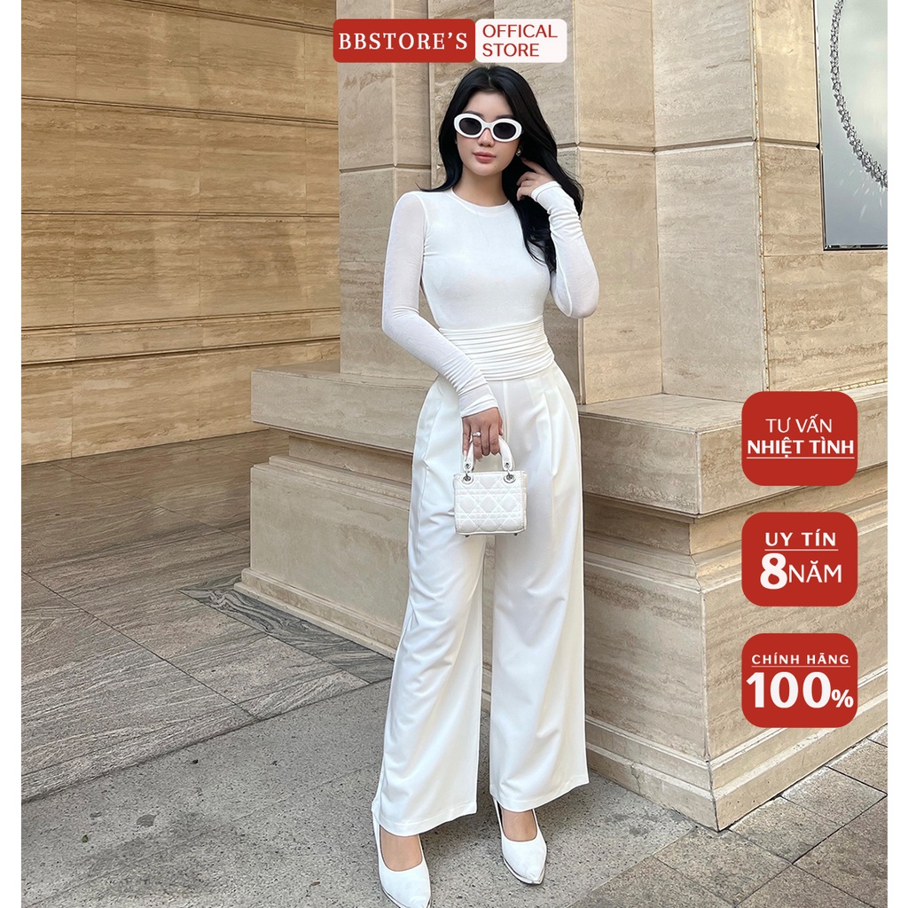 BBSTORE'S Áo Thun Tay Dài Cổ Tròn Form Body Tôn Dáng -A1520