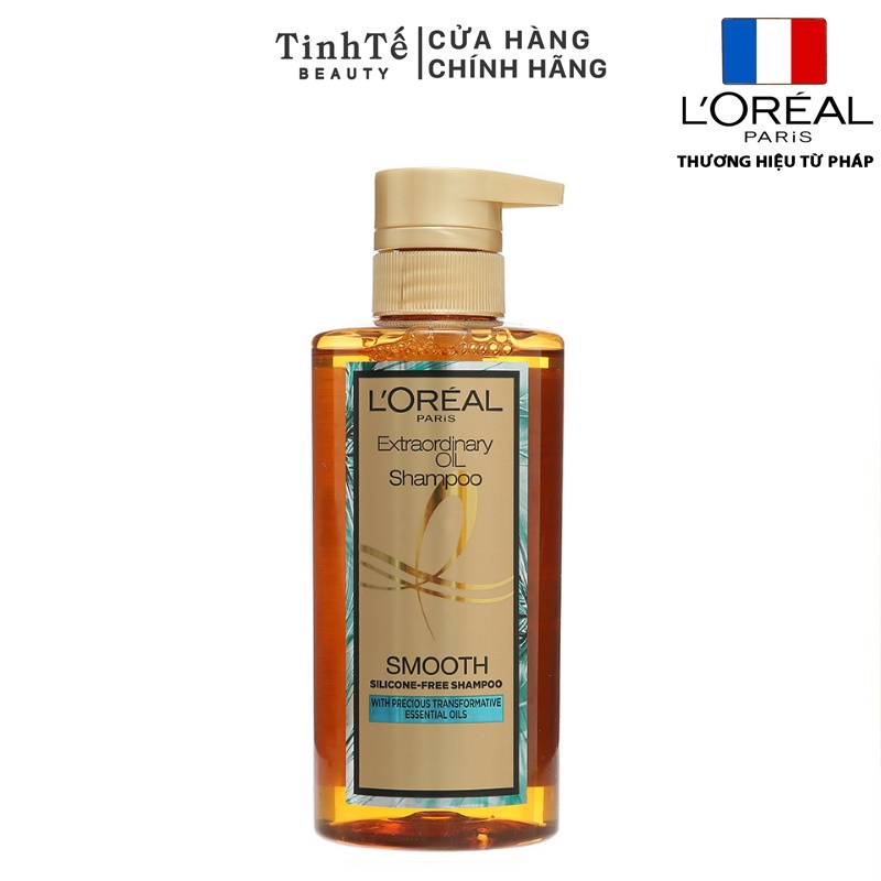 Dầu gội dưỡng tóc L'Oréal Elseve Extraordinary Oil Smooth Shampoo suôn mượt óng ả 440ml