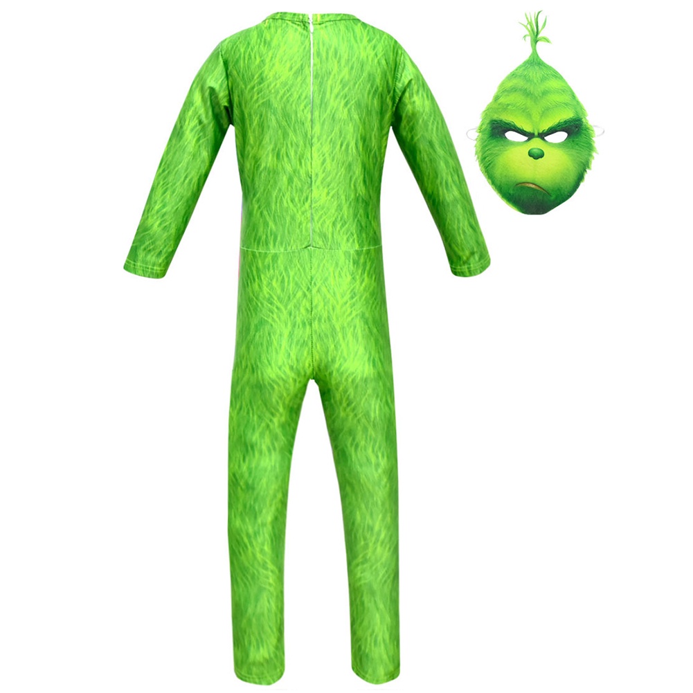 Bộ Đồ Hóa Trang Quái Vật grinch the grinch Màu Xanh Lá Cây Kèm Mặt Nạ Cho Trẻ Em