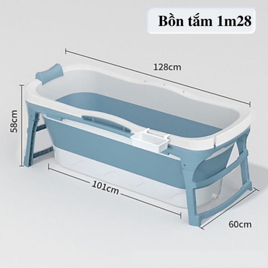 Bồn tắm gấp gọn cho người lớn, gia đình tắm, xông hơi thư giãn chất liệu nhựa PP và Silicon Loại 1