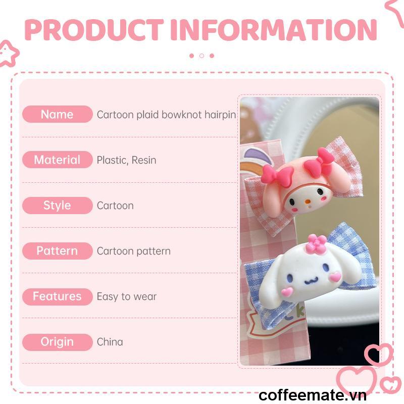 【coffeemate】⚡Kuromi/ Sanrio Kẹp Tóc Hình Hoạt Hình Dễ Thương Cho Bé Gái