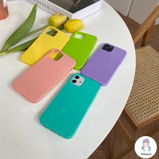 Macaron Đơn Giản Màu Kẹo Bóng Ốp Lưng Điện Thoại Tương Thích Cho IPhone 17 16 15 14 Ốp Lưng 7Plus 8Plus XR 13 12 11 Pro Max Slim Fit Vỏ TPU Mềm Chống Sốc