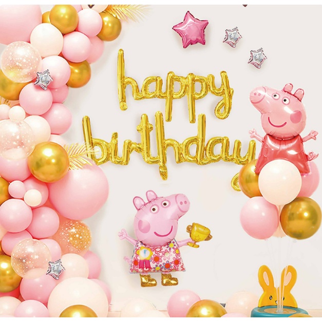 [Hàng sẵn] Set Bong Bóng Trang Trí Sinh Nhật Đầy Đủ Phụ Kiện Siêu Xinh, Bong Bóng Trang Trí Sinh Nhật Cho Bé