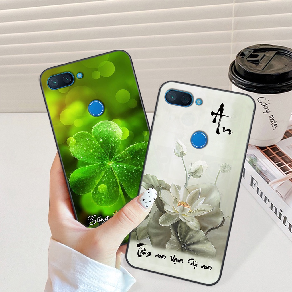 Ốp lưng Xiaomi Mi 8 - Mi 8 SE - Mi 8 Lite - Ốp Xiaomi in hình chữ thư pháp tâm an, cha mẹ , tài lộc 