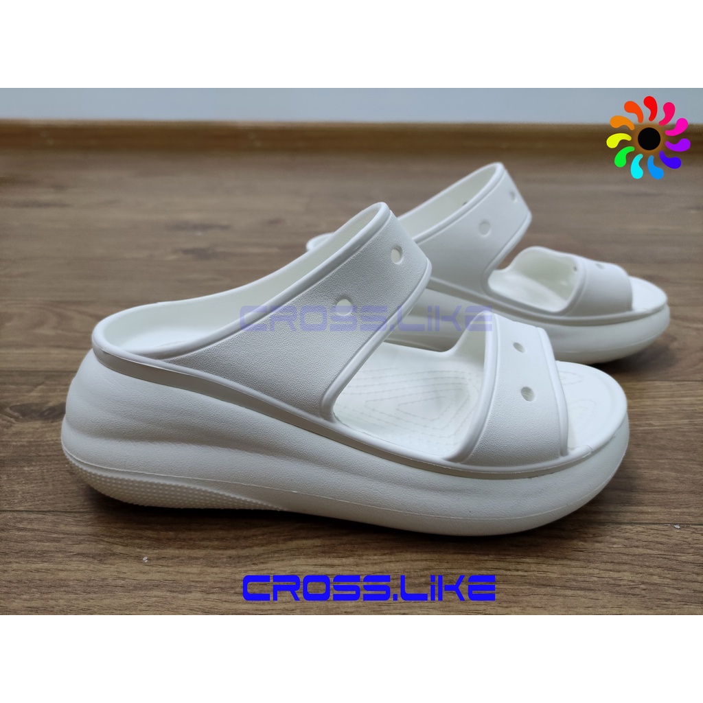 Dép lê nữ CROSS Crush, lê đế cao 6cm tôn dáng, nhựa nguyên khối siêu bền, siêu nhẹ, thoáng khí, đi mưa thoải mái !