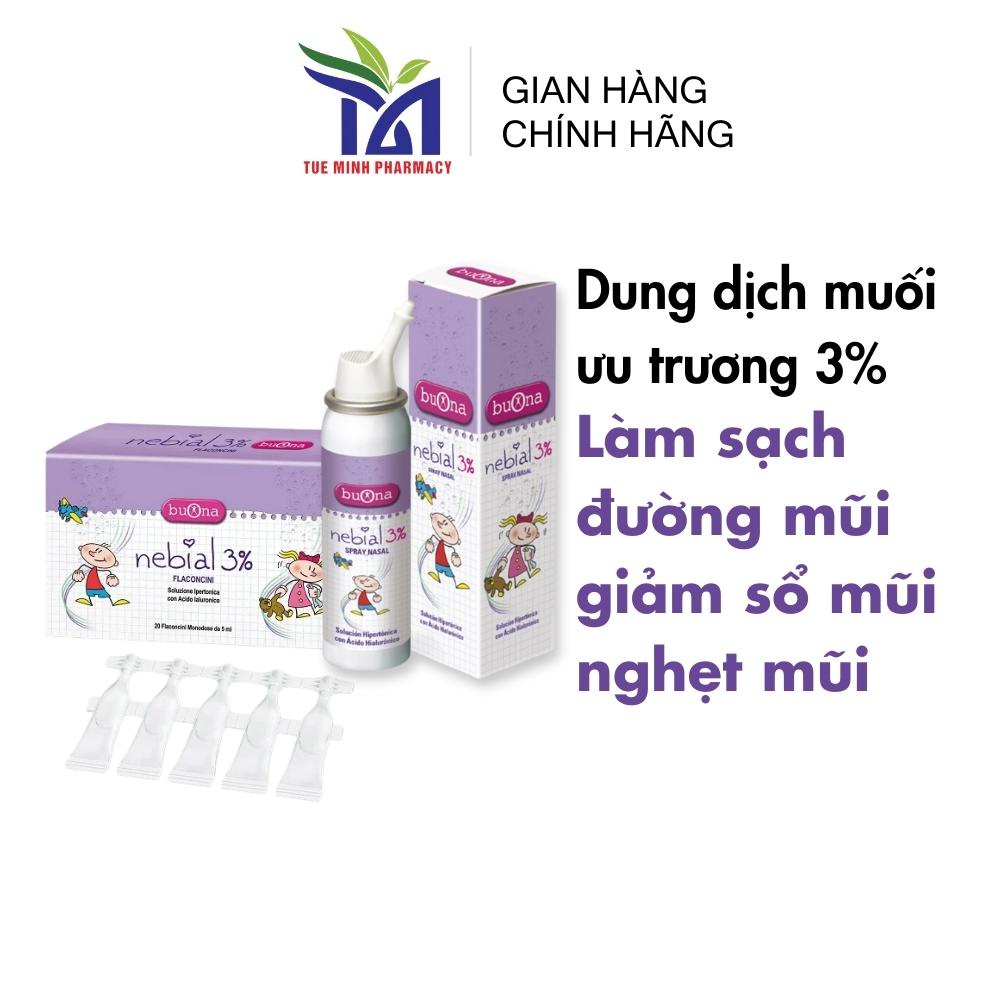 Dung Dịch Nhỏ Mũi Nước Muối Ưu Trương Nebial 3% Flaconcini Nebial 3% Spray