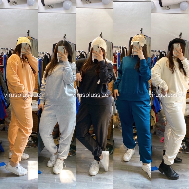 bộ dsg cổ lọ quần jogger set bộ mùa đông bigsize